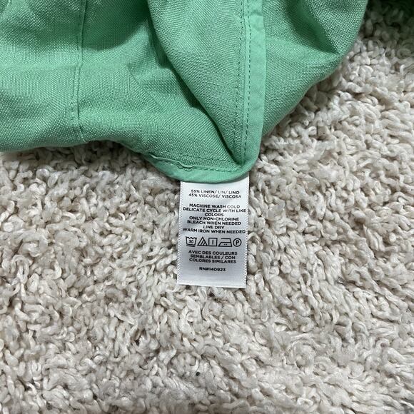 LOFT Small Polished Oversized Cactus Green Linen Blend Relaxed Tailored Blazer - Picture 4 of 5